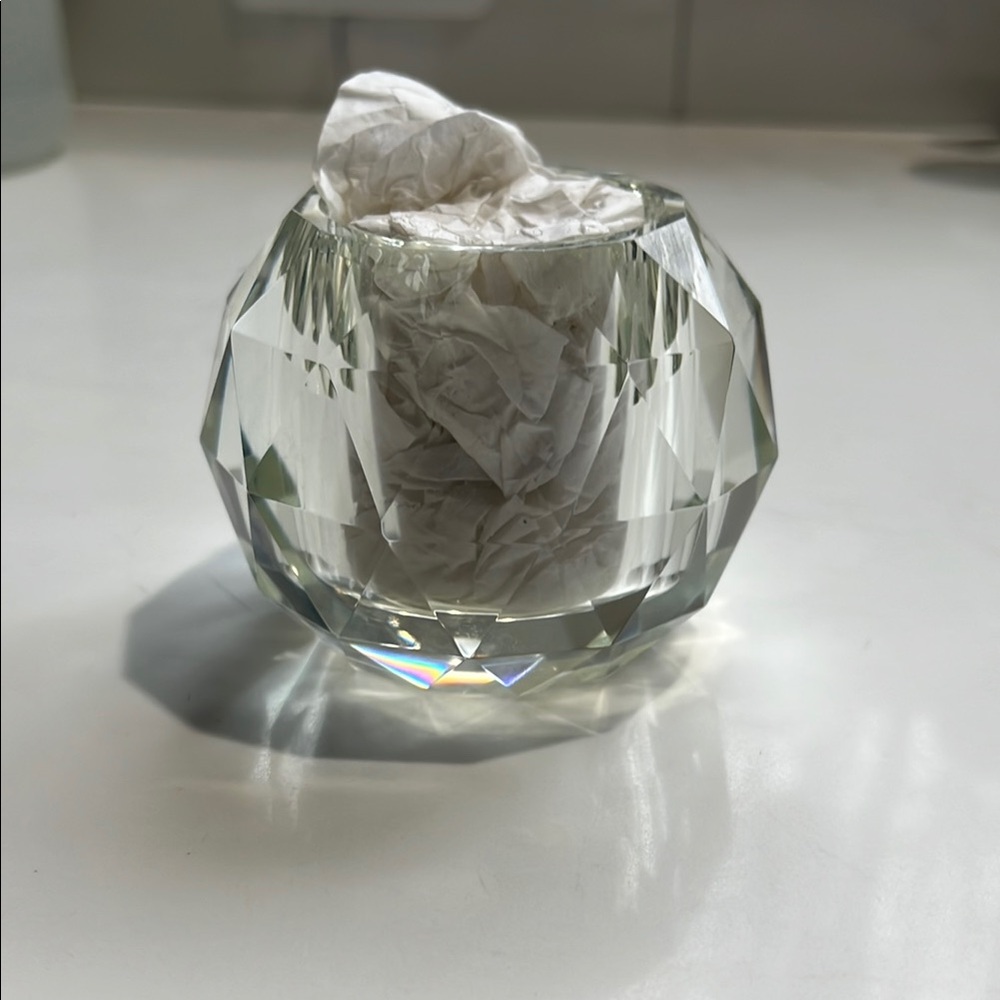 Crystal Faceted Candle Holder